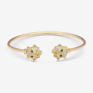 Gucci Le Marche des Merveilles 18K Yellow Gold Diamond Tsavorite Bangle Bracelet YBA482053001