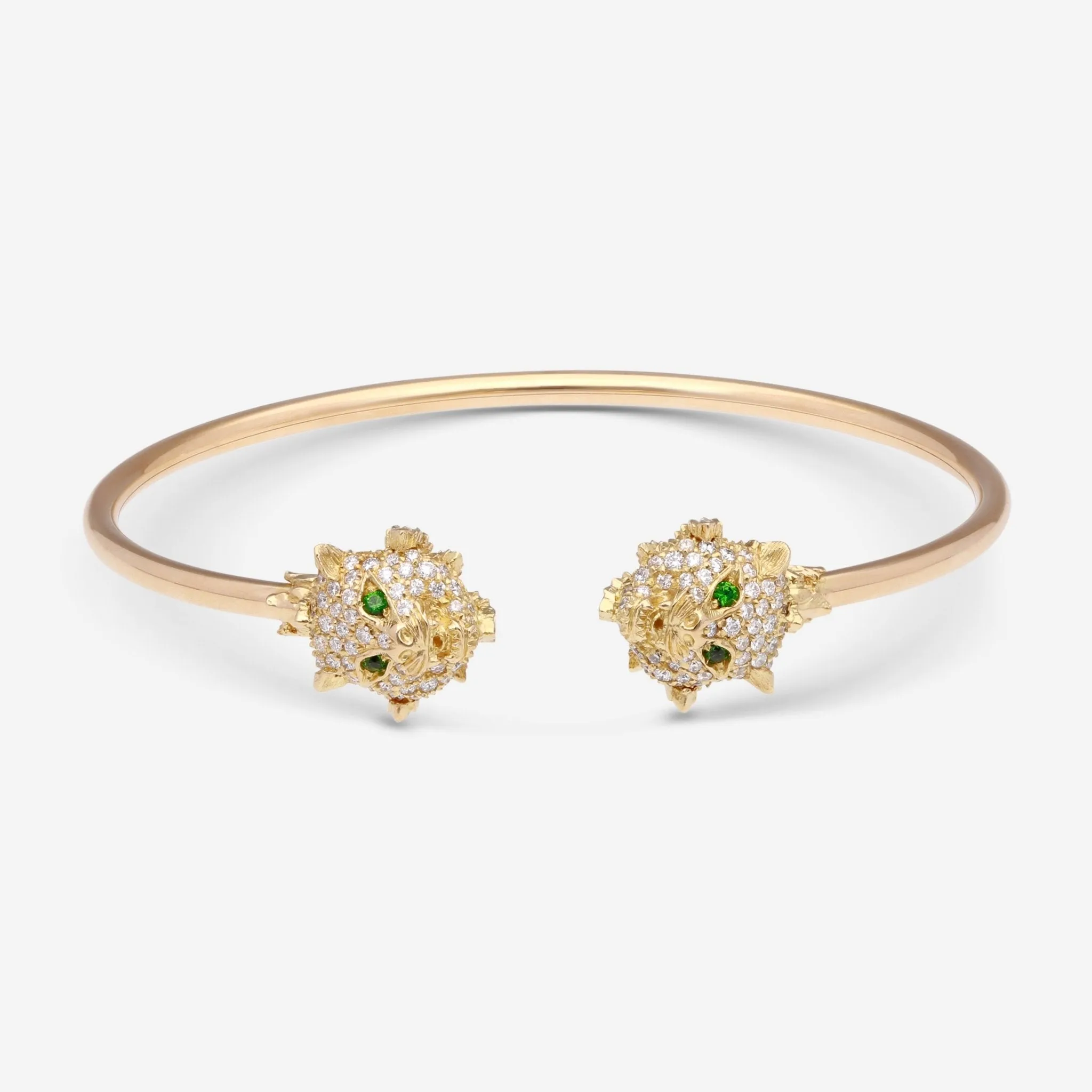 Gucci Le Marche des Merveilles 18K Yellow Gold Diamond Tsavorite Bangle Bracelet YBA482053001