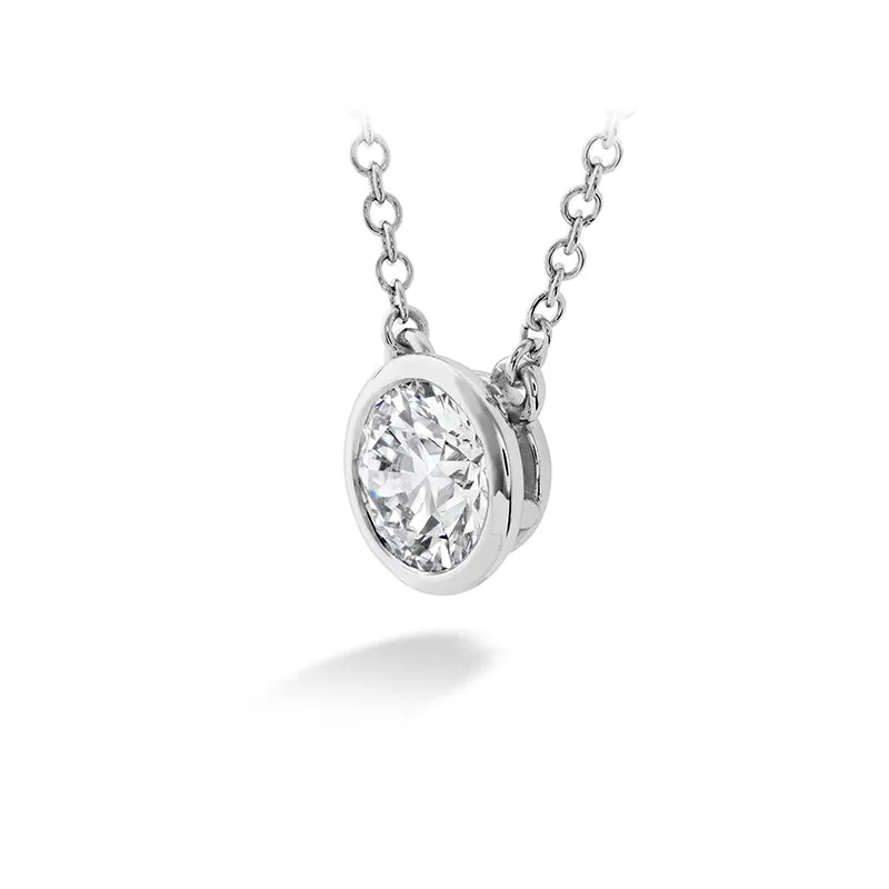 HEARTS ON FIRE 'CLASSIC' 18CT WHITE GOLD 0.36CT BEZEL SOLITAIRE DIAMOND PENDANT