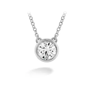 HEARTS ON FIRE 'CLASSIC' 18CT WHITE GOLD 0.36CT BEZEL SOLITAIRE DIAMOND PENDANT