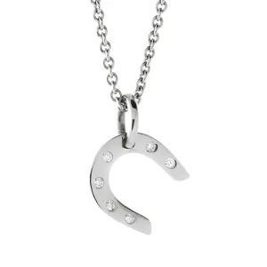 Hermes Horseshoe Diamond White Gold Necklace