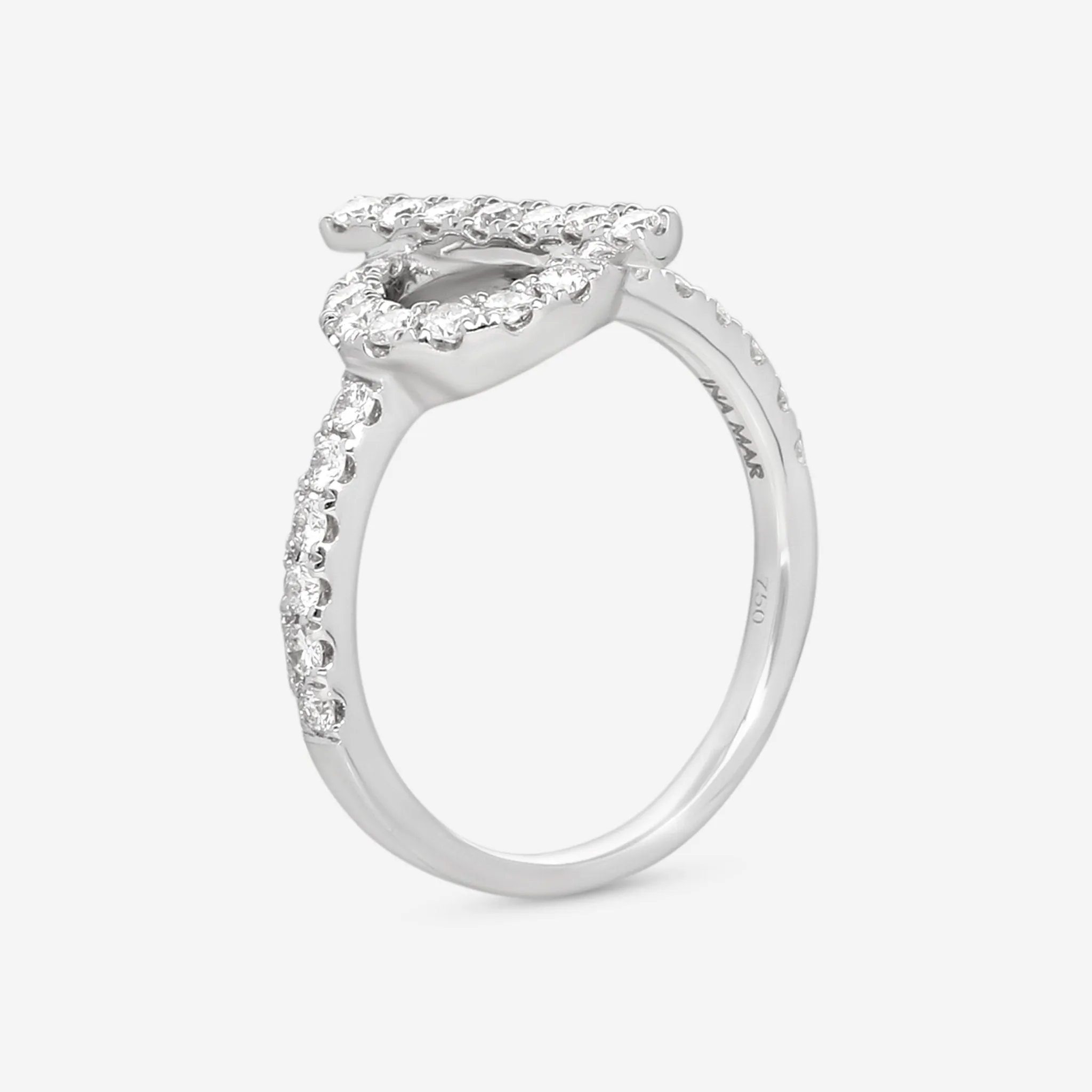 Ina Mar 18K White Gold Diamond 0.55ct.twd Ring Sz. 6.25 ALR-19020