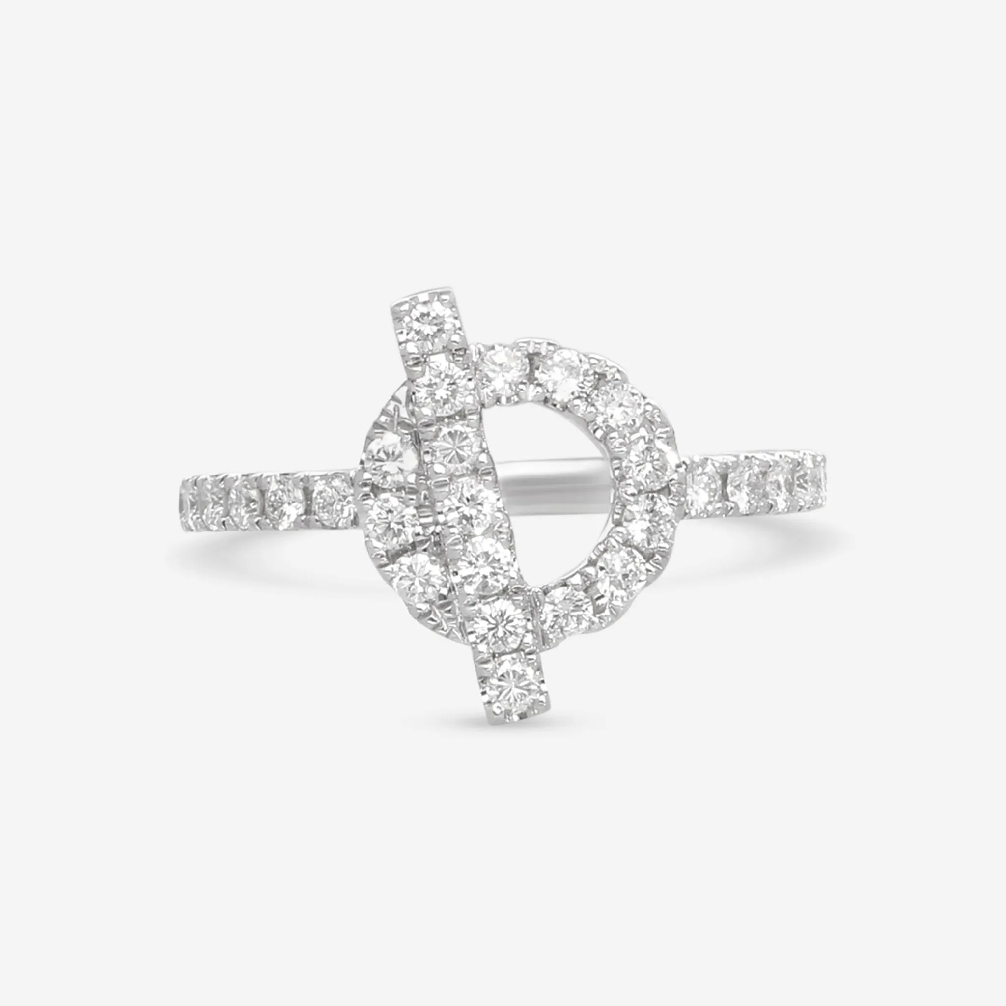 Ina Mar 18K White Gold Diamond 0.55ct.twd Ring Sz. 6.25 ALR-19020