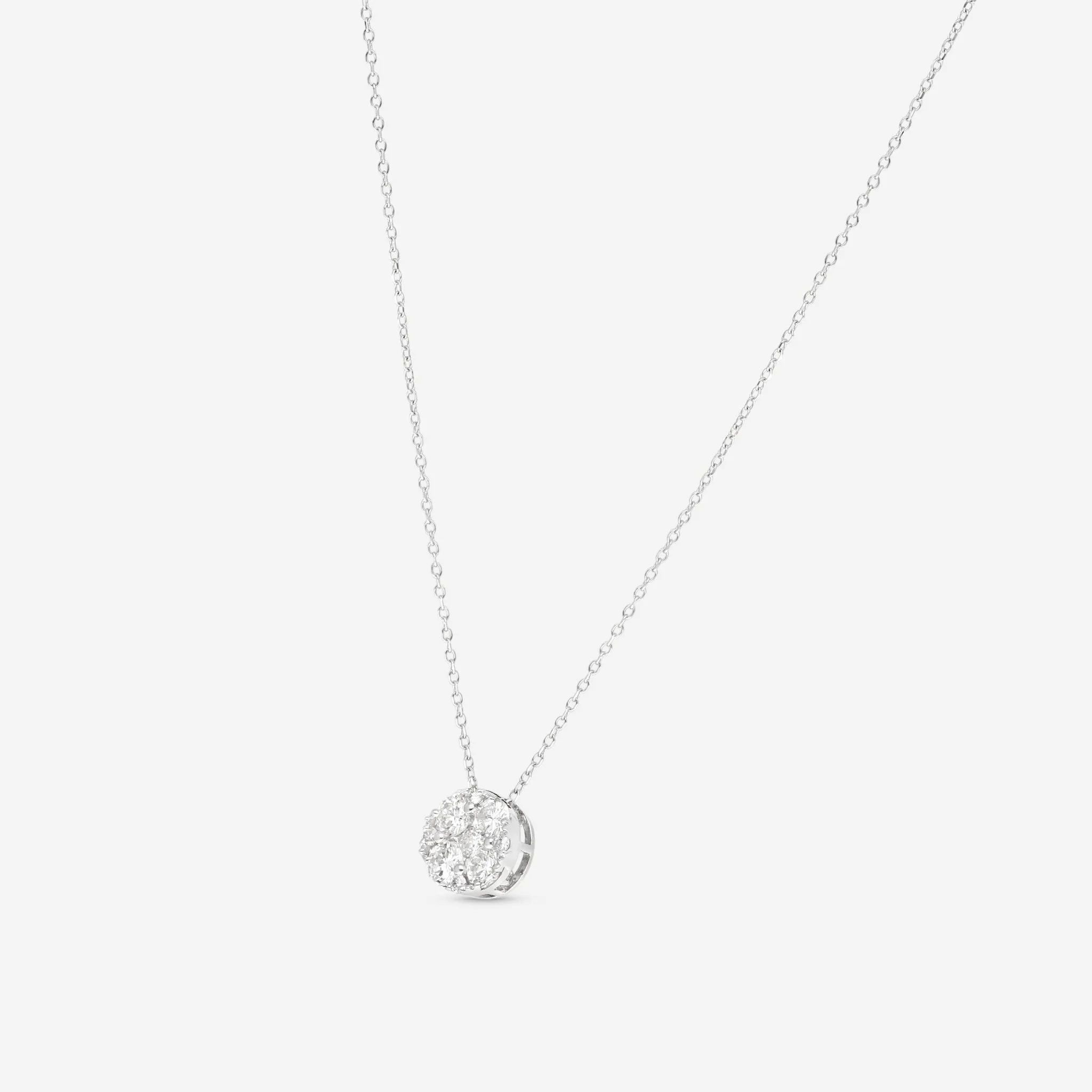 Ina Mar 18K White Gold Diamond 0.67ct.twd Cluster Pendant APD-17196