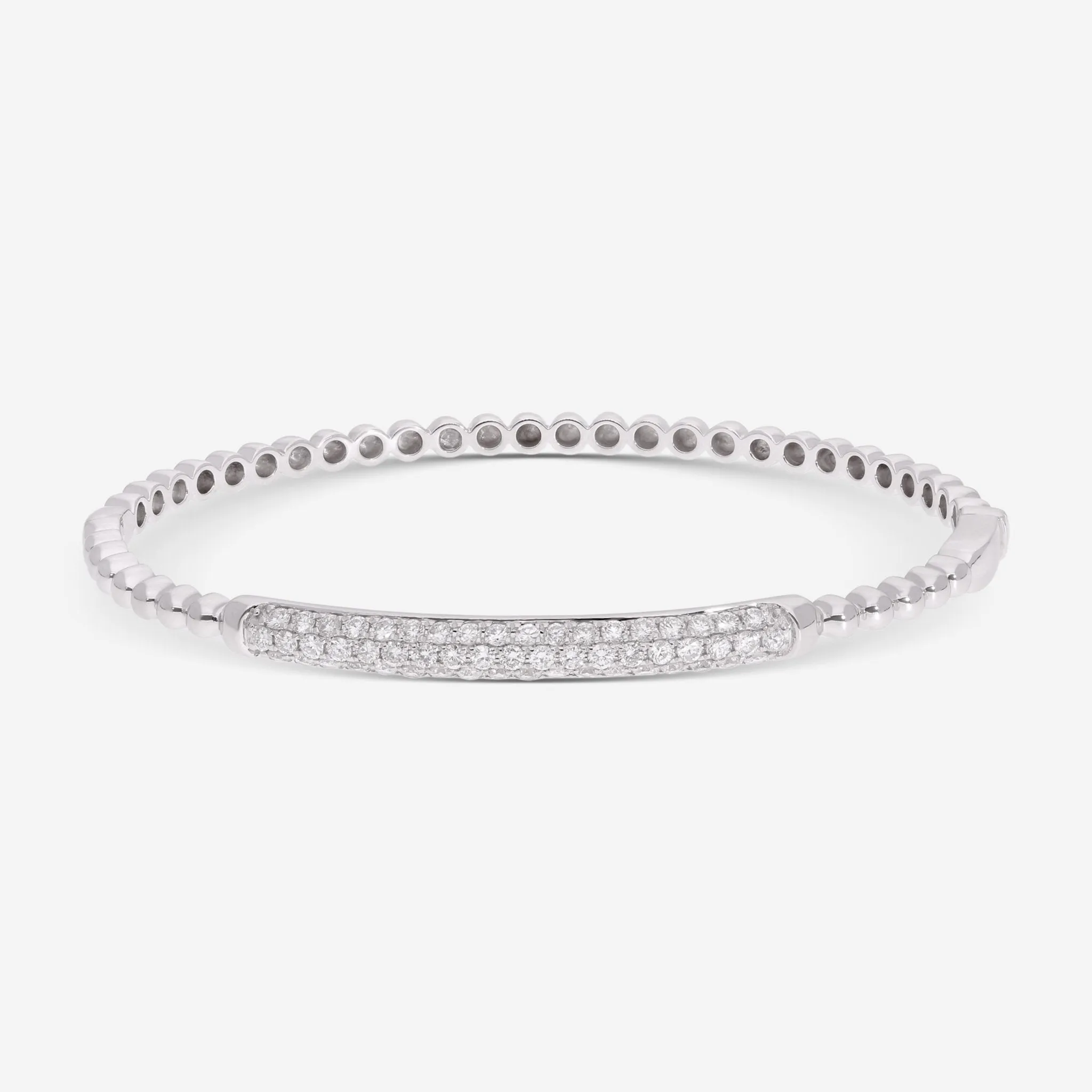 Ina Mar 18K White Gold Diamond 1.06ct.twd. Bangle Bracelet ALB-11781-16