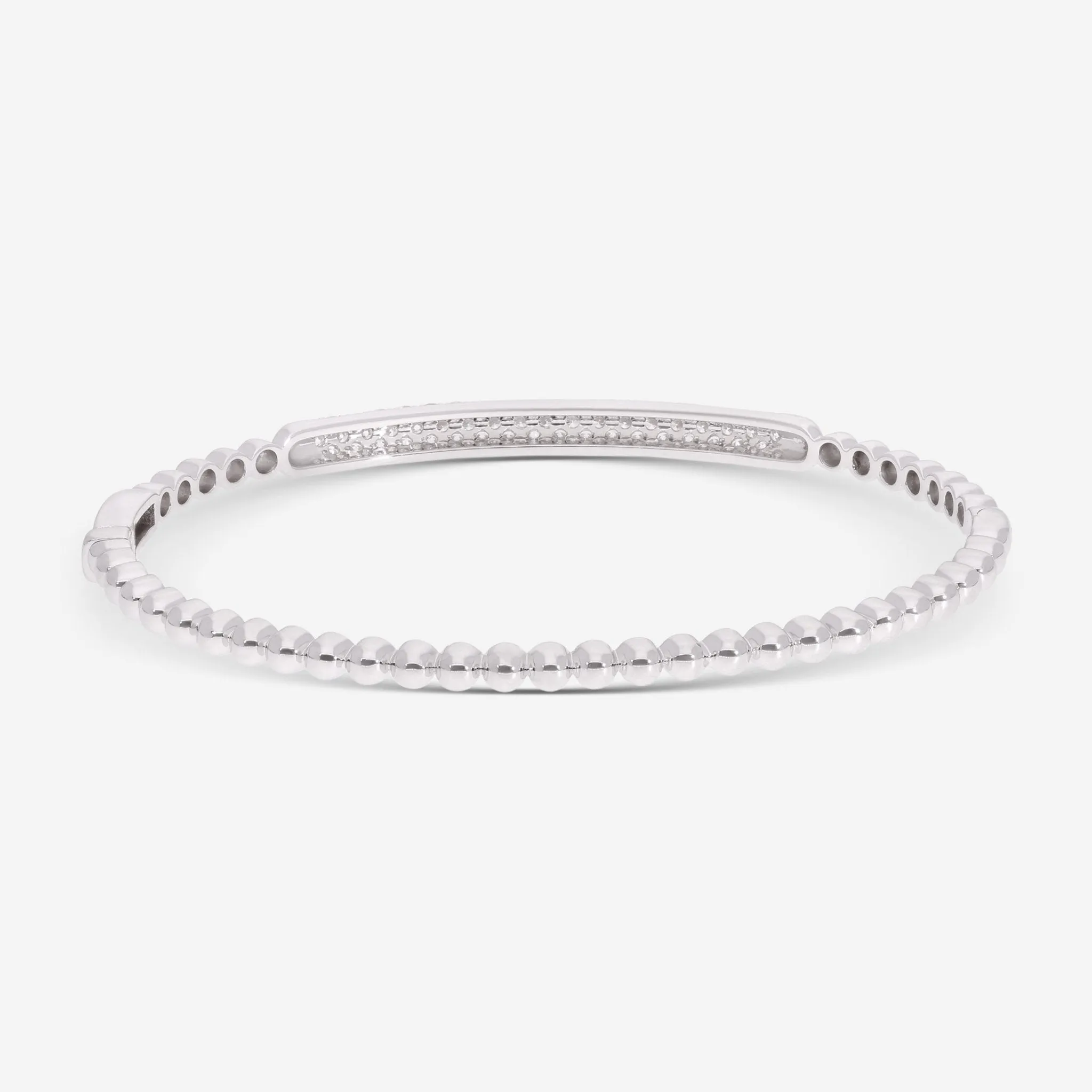 Ina Mar 18K White Gold Diamond 1.06ct.twd. Bangle Bracelet ALB-11781-16