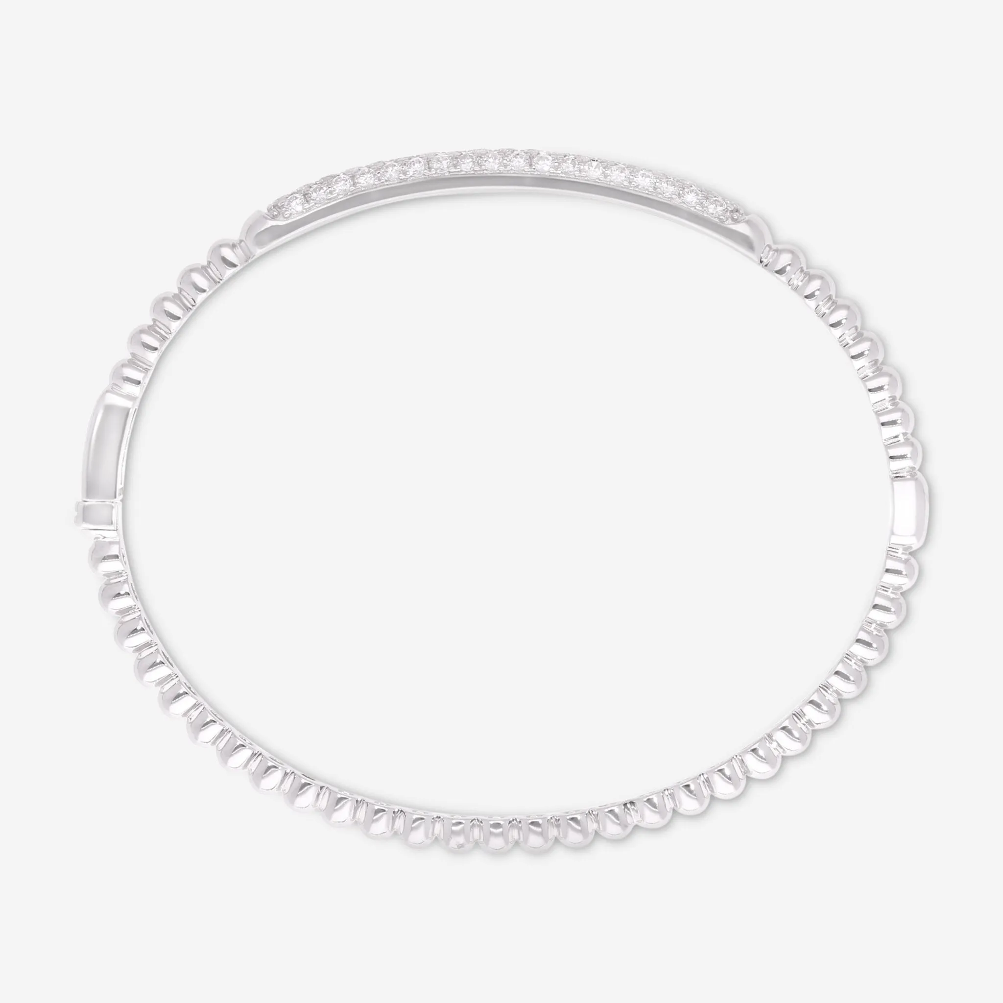 Ina Mar 18K White Gold Diamond 1.06ct.twd. Bangle Bracelet ALB-11781-16