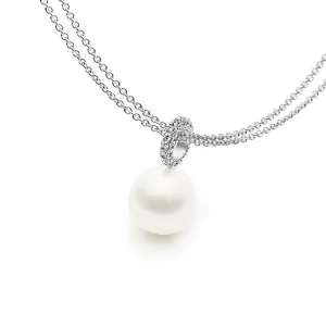 KAILIS 'TRANQUILITY' 18CT WHITE GOLD AUSTRALIAN SOUTH SEA PEARL AND DIAMOND PENDANT