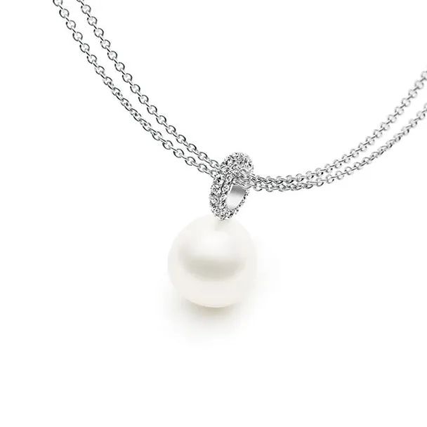 KAILIS 'TRANQUILITY' 18CT WHITE GOLD AUSTRALIAN SOUTH SEA PEARL AND DIAMOND PENDANT