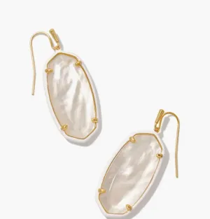 Kendra Scott-Elle Gold Enamel Framed Drop Earrings in Ivory Mix 9608851054