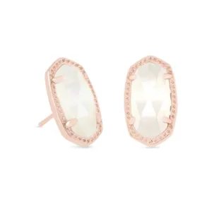 Kendra Scott-Ellie Rose Gold Metal Stud Earrings In Ivory Pearl 4317715827