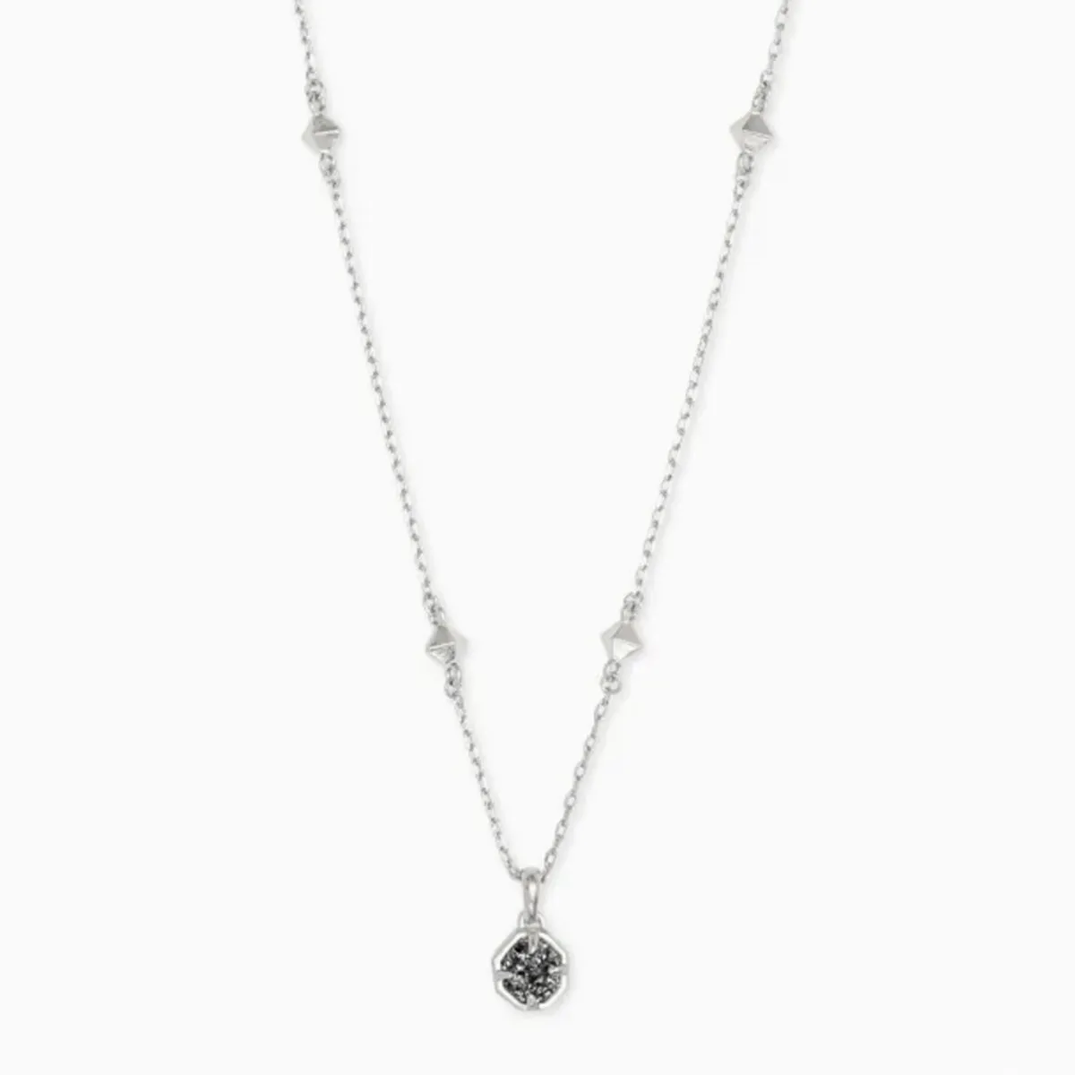 Kendra Scott- Nola Silver Pendant Necklace in Platinum Drusy 4217704875