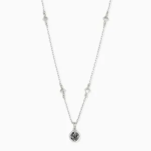 Kendra Scott- Nola Silver Pendant Necklace in Platinum Drusy 4217704875