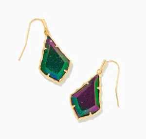 Kendra Scott-Small Faceted Alex Gold Drop Earrings in Iridescent Blue Gstn 9608802907