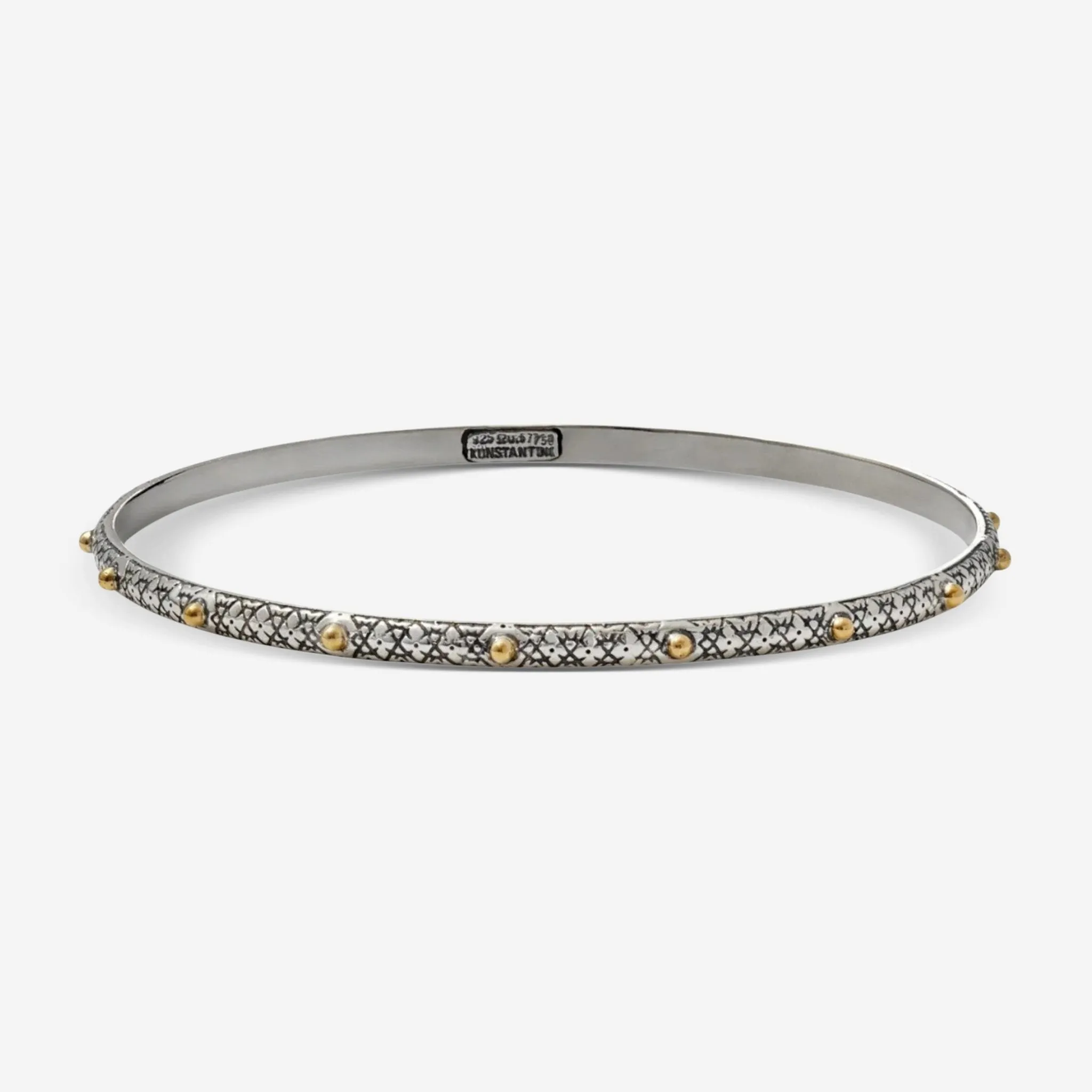 Konstantino Classics Sterling Silver & 18k Yellow Gold Bangle Bracelet BKJ184-130