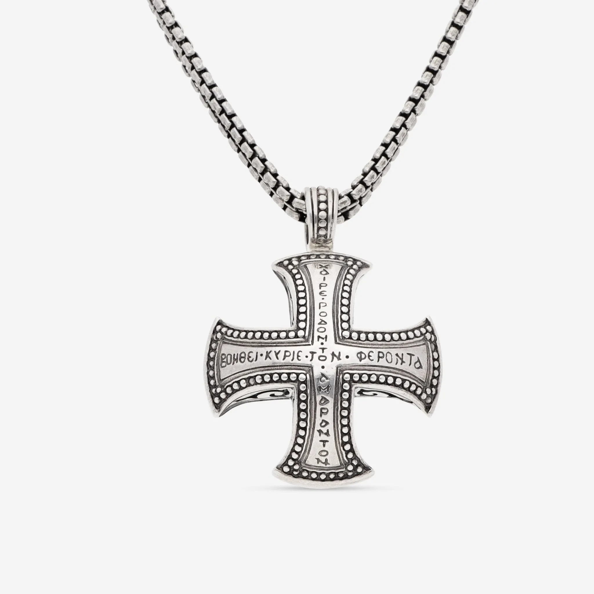Konstantino SS Classic Sterling Silver 1.5mm Wide Silver Chain Necklace With Pendant STKJ201-131.CHKJ2-131-44