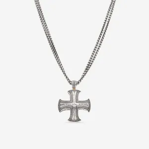 Konstantino SS Classic Sterling Silver 1.5mm Wide Silver Chain Necklace With Pendant STKJ201-131.CHKJ2-131-44