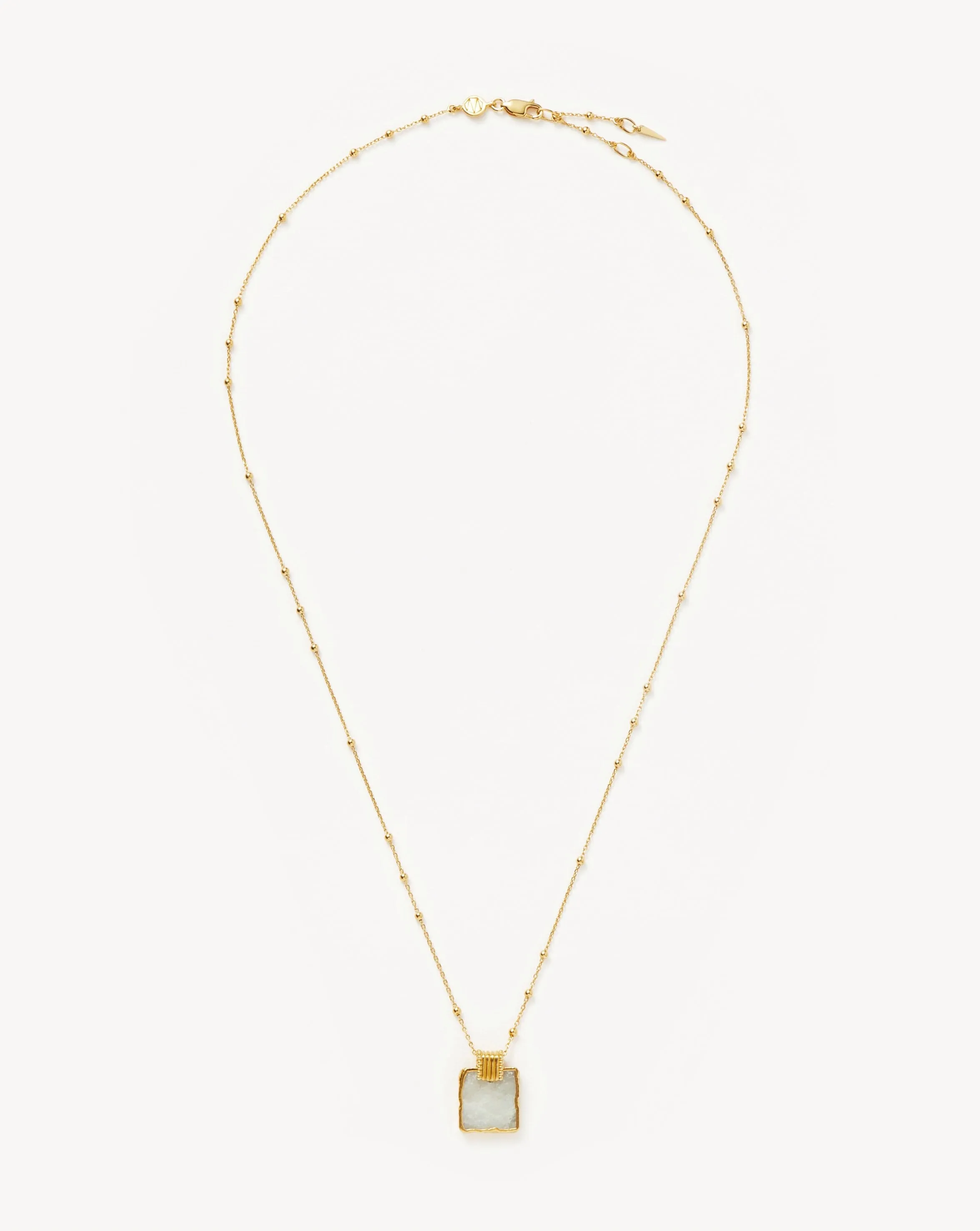 Lena Charm Necklace | 18k Gold Plated/Rainbow Moonstone