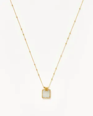 Lena Charm Necklace | 18k Gold Plated/Rainbow Moonstone
