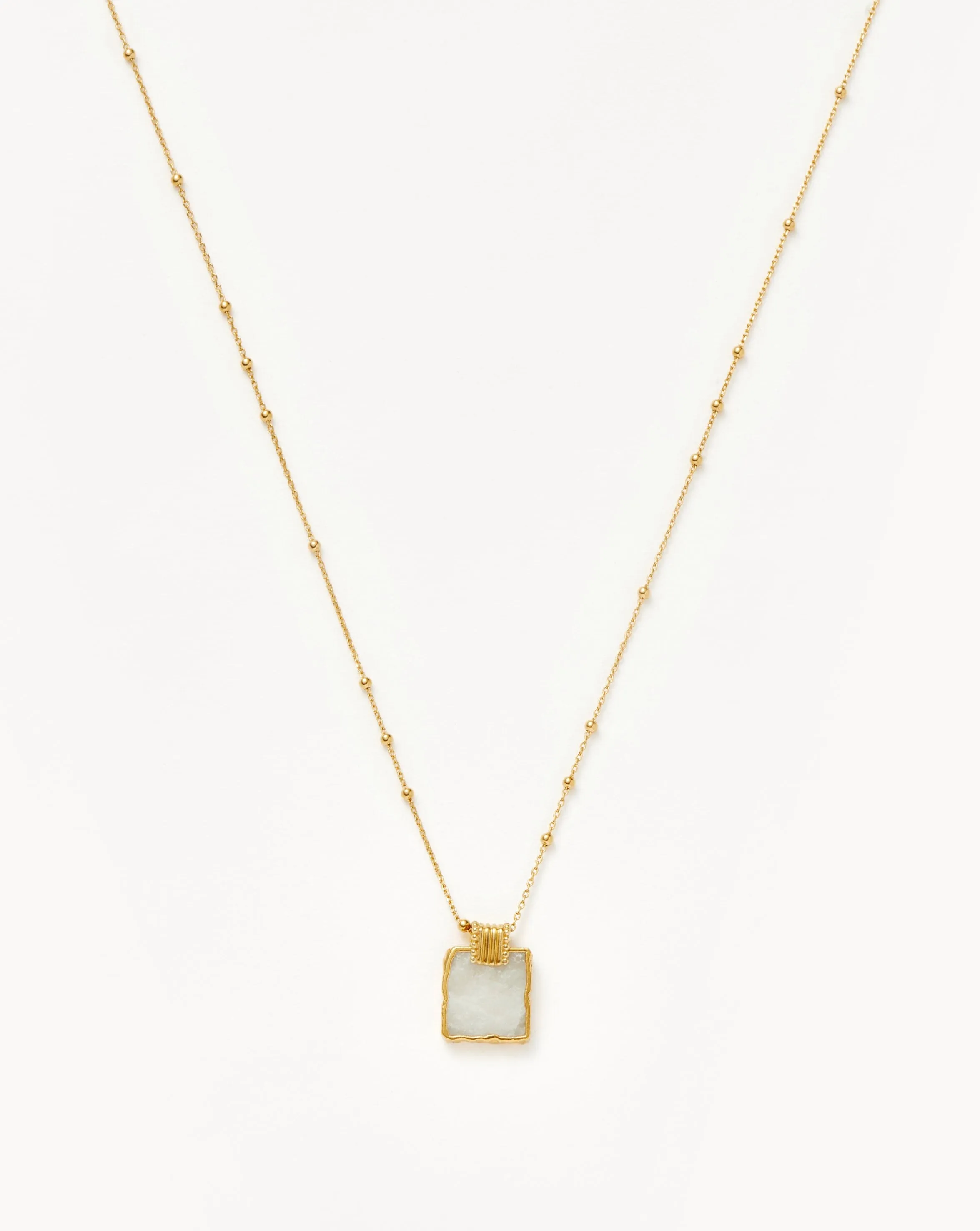 Lena Charm Necklace | 18k Gold Plated/Rainbow Moonstone