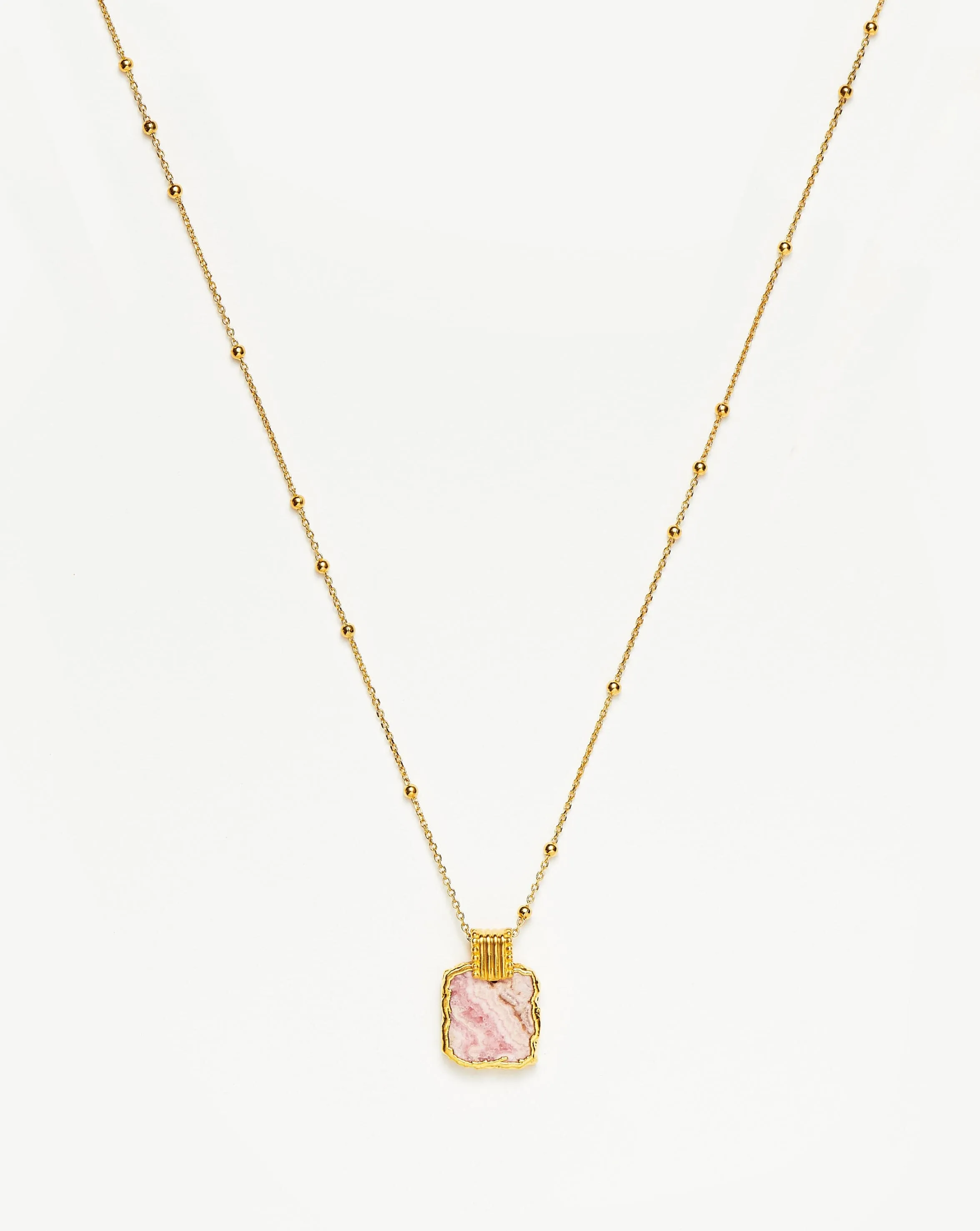 Lena Charm Necklace | 18k Gold Plated/Rhodochrosite