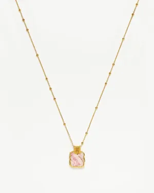 Lena Charm Necklace | 18k Gold Plated/Rhodochrosite