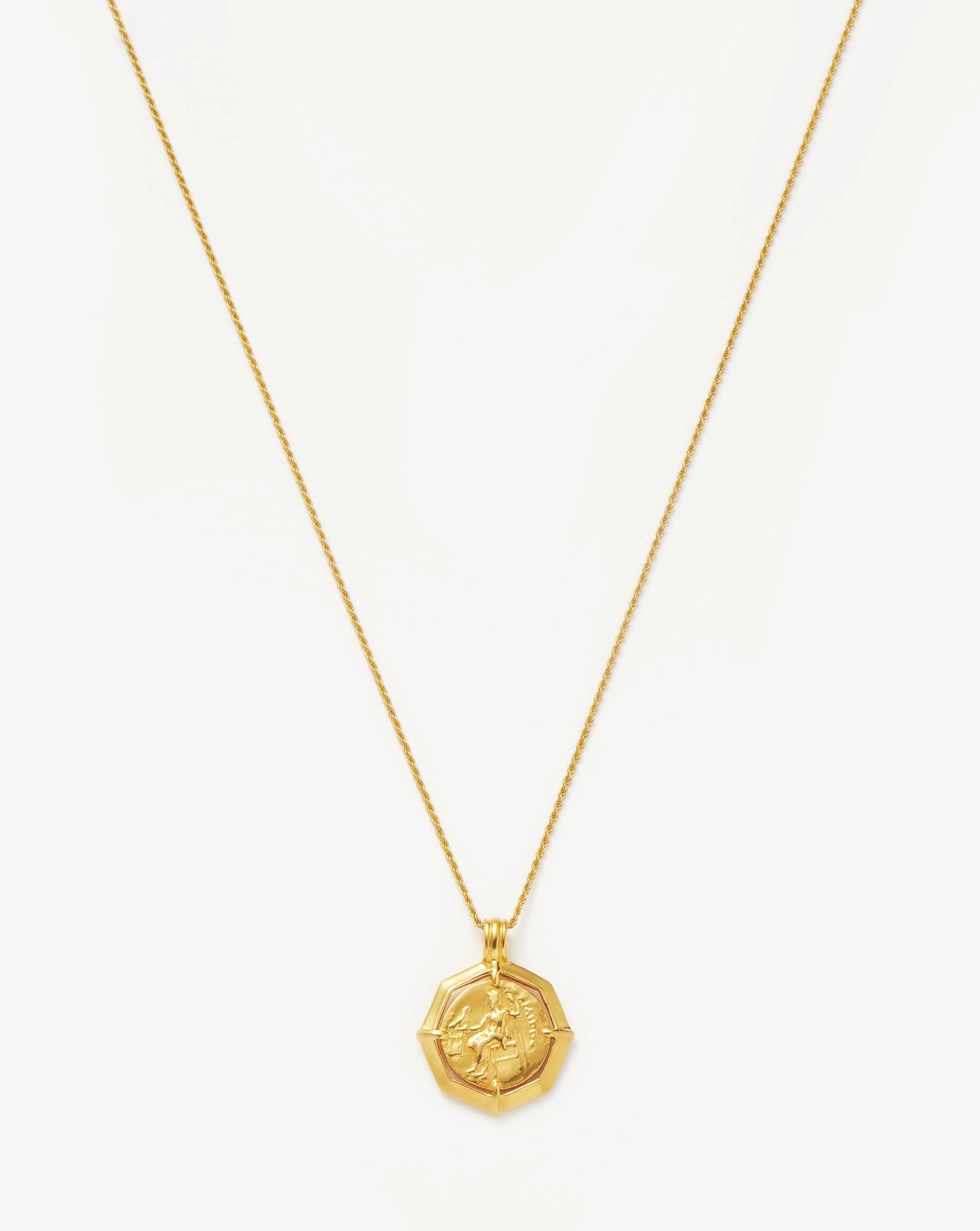 Lucy Williams Engravable Octagon Medallion Coin Necklace | 18k Gold Plated
