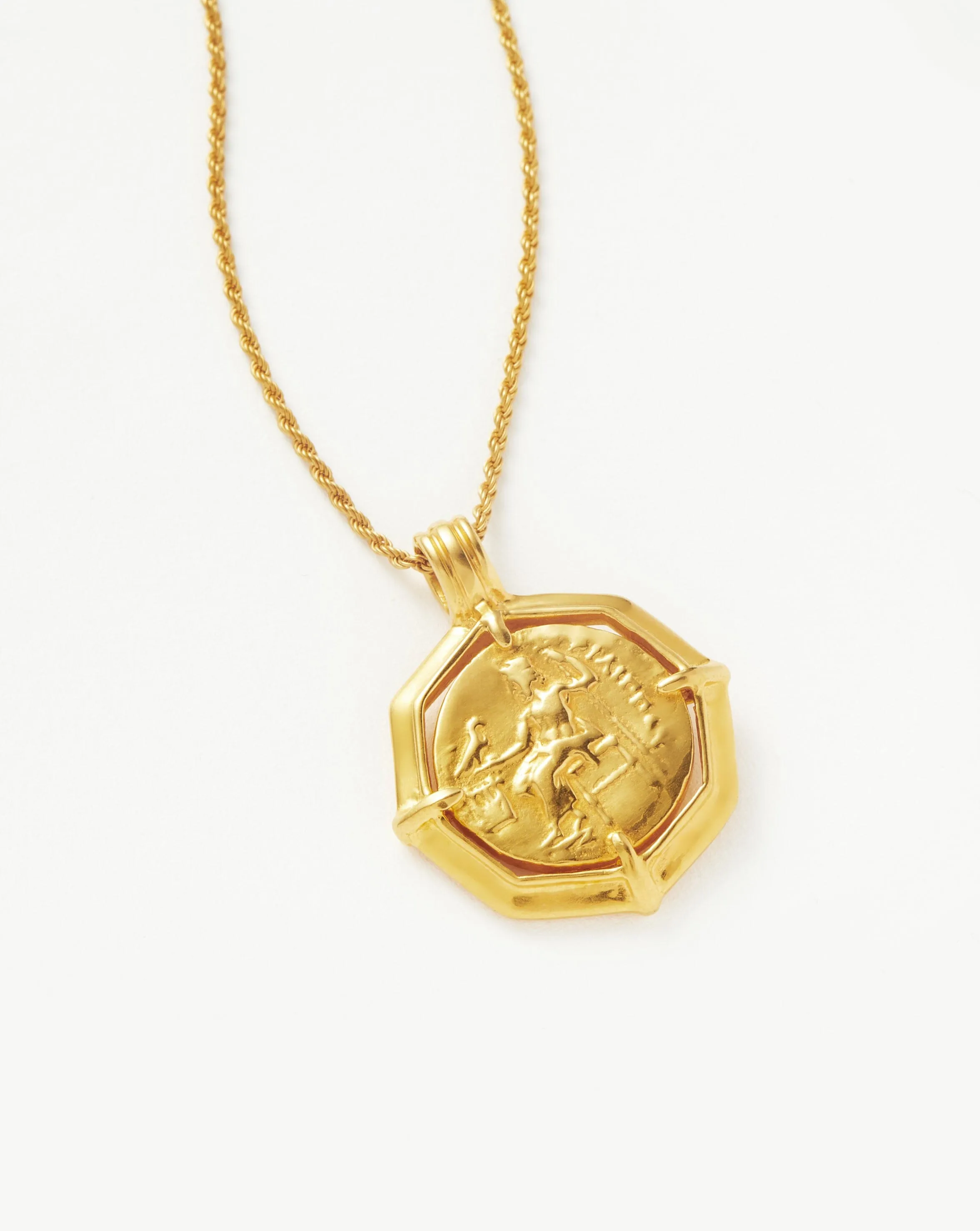 Lucy Williams Engravable Octagon Medallion Coin Necklace | 18k Gold Plated