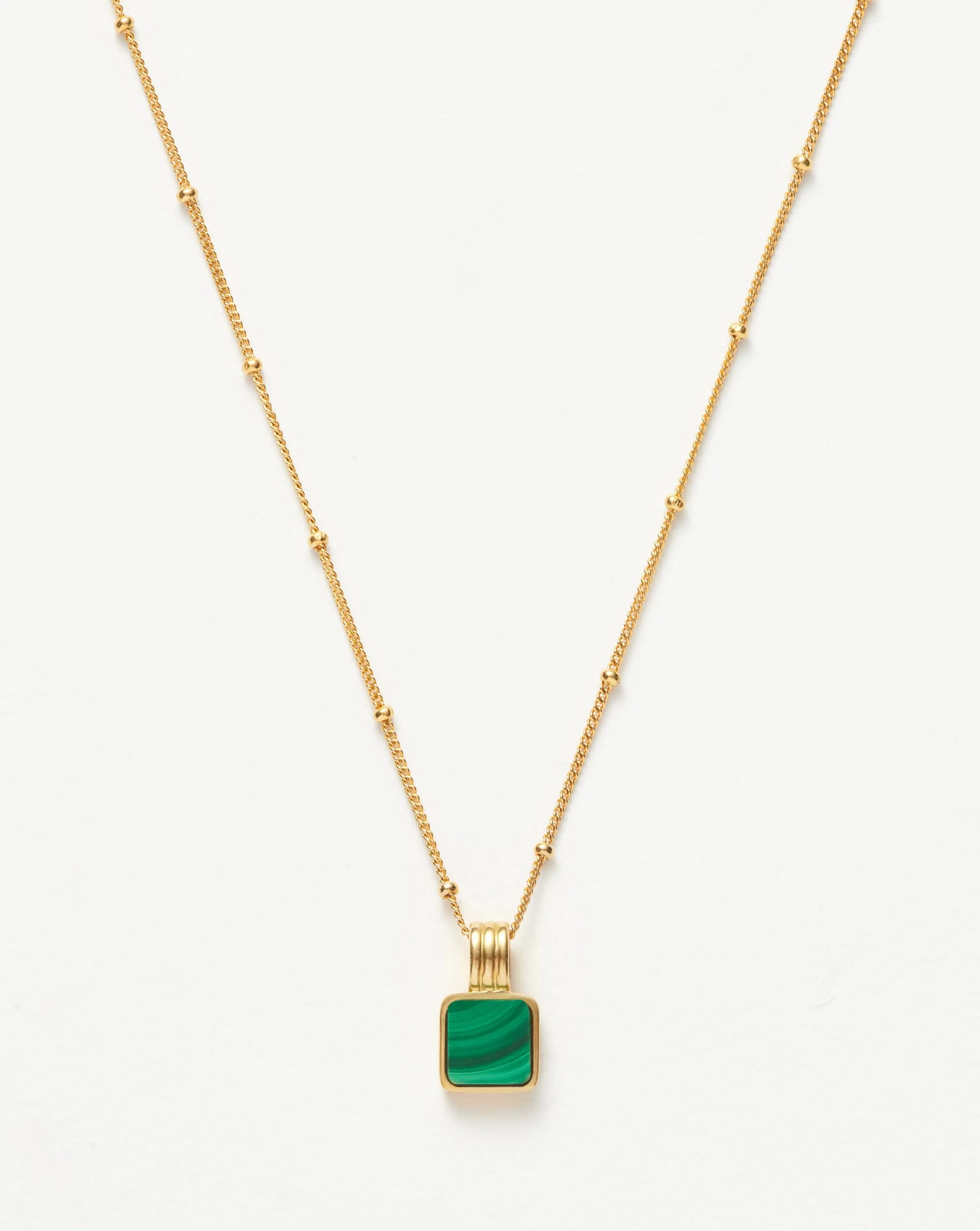 Lucy Williams Square Malachite Necklace | 18k Gold Vermeil/Malachite