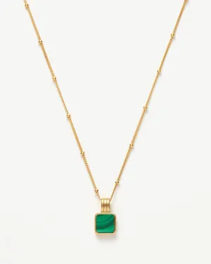 Lucy Williams Square Malachite Necklace | 18k Gold Vermeil/Malachite