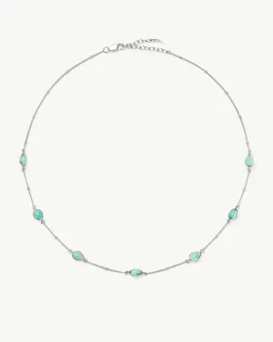 Magma Gemstone Charm Choker | Sterling Silver/Amazonite