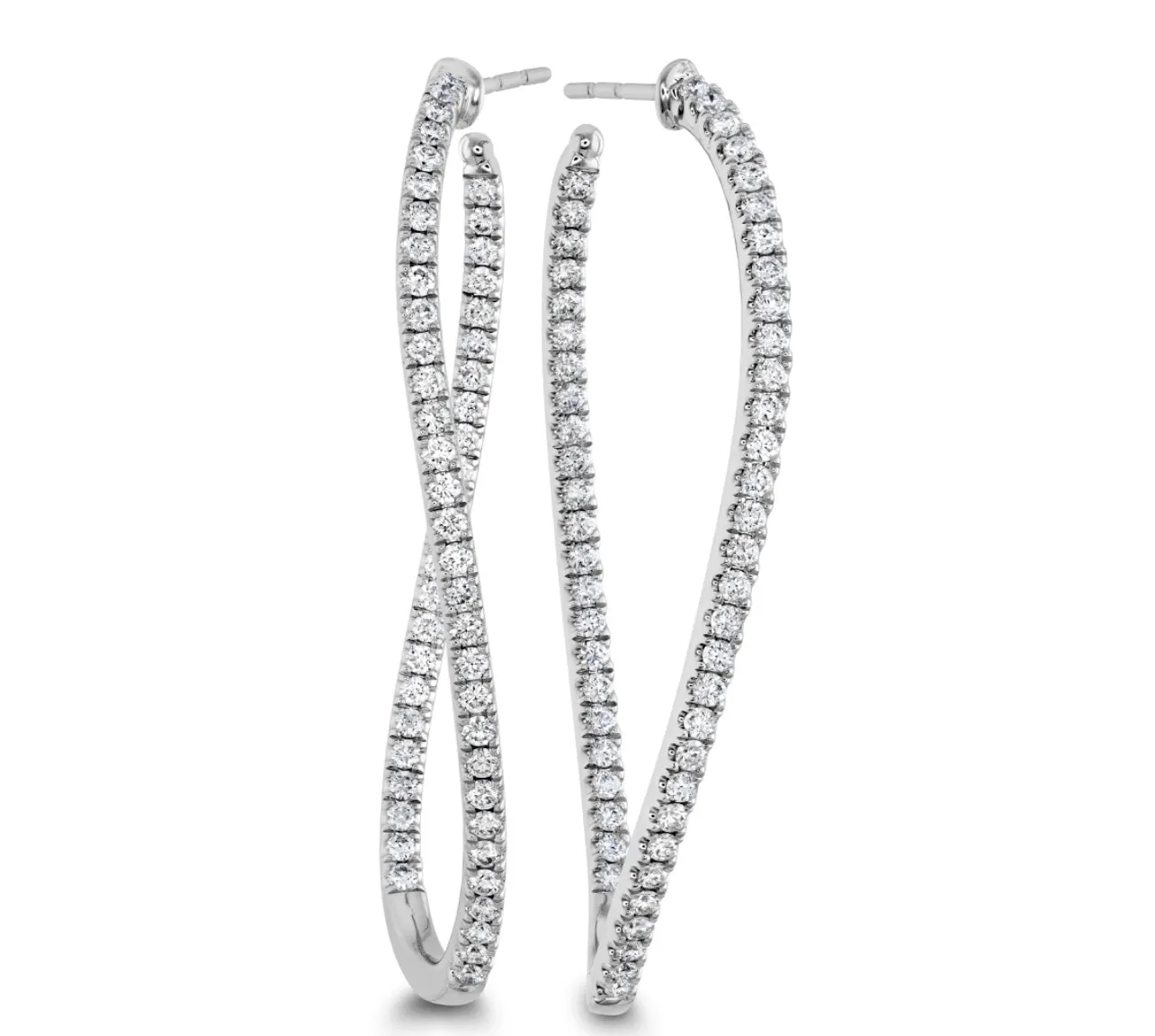 MEMOIRE- SHARED PRONG TWIST HOOPS 1.43-1.50CTW MEDIUM CHHO21245268W72000