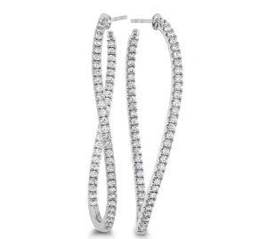MEMOIRE- SHARED PRONG TWIST HOOPS 1.43-1.50CTW MEDIUM CHHO21245268W72000