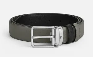 Montblanc-MEDIUM GREY/BLACK 30MM REVERSIBLE LEATHER STRAP 220026