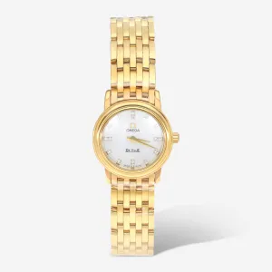 Omega De Ville Prestige 18K Yellow Gold Diamond Quartz Ladies Watch 4170.76.00
