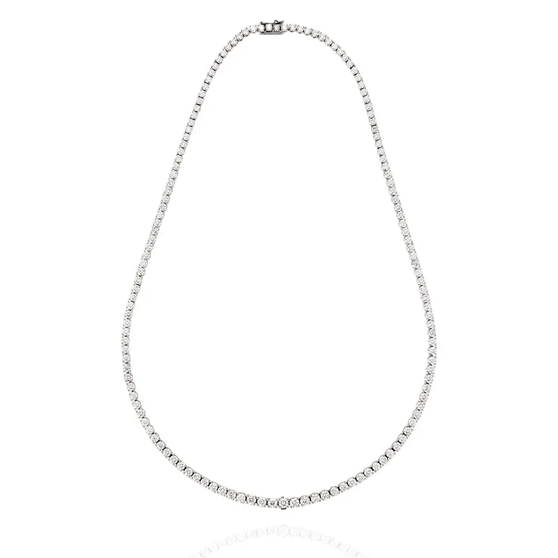 PLATINUM & 18CT WHITE GOLD 10.06CT DIAMOND LINE NECKLACE