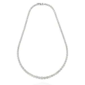 PLATINUM & 18CT WHITE GOLD 22.96CT GRADUATED DIAMOND LINE NECKLACE