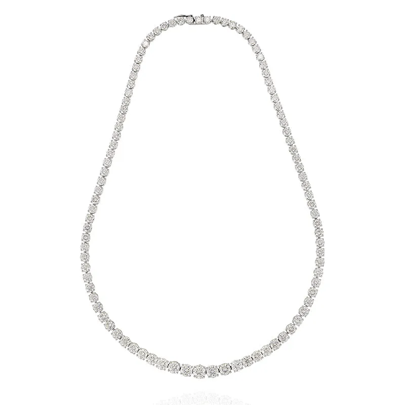 PLATINUM & 18CT WHITE GOLD 22.96CT GRADUATED DIAMOND LINE NECKLACE