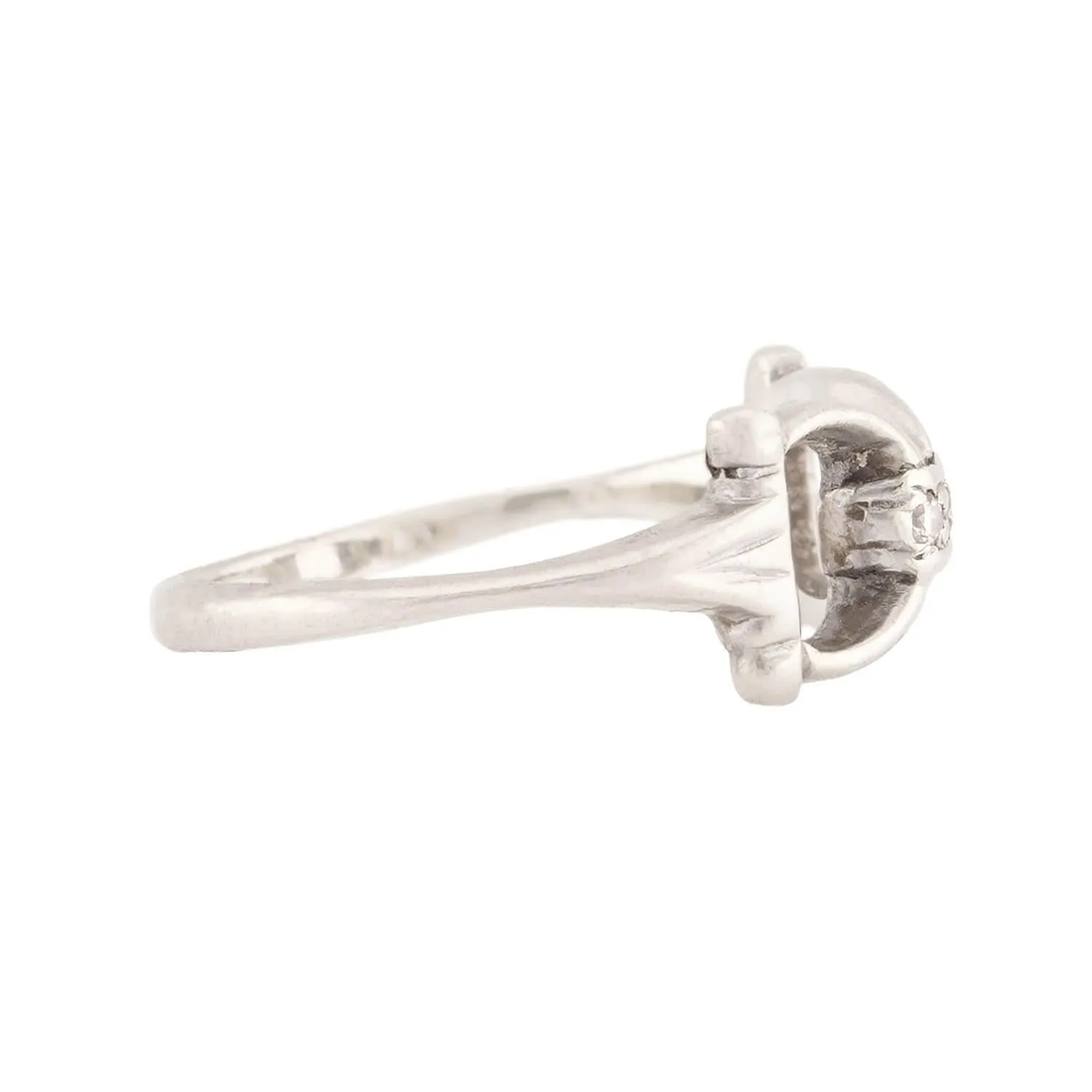 Retro 14k Diamond Horse Bit Ring