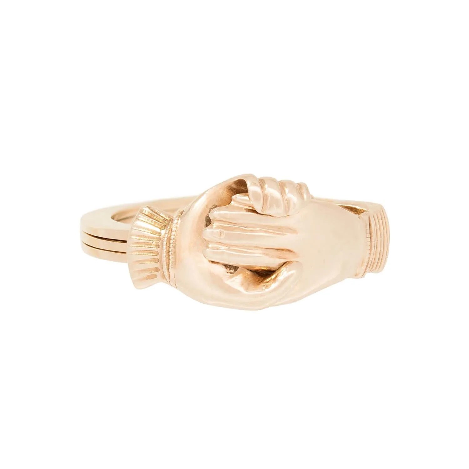 Retro 14k Moveable 3 band Claddagh Ring