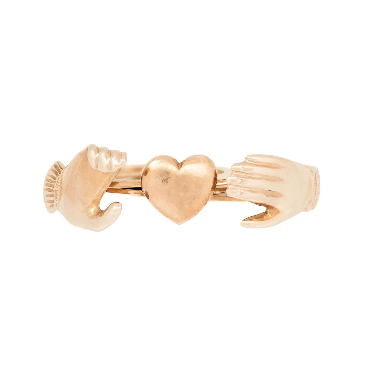 Retro 14k Moveable 3 band Claddagh Ring