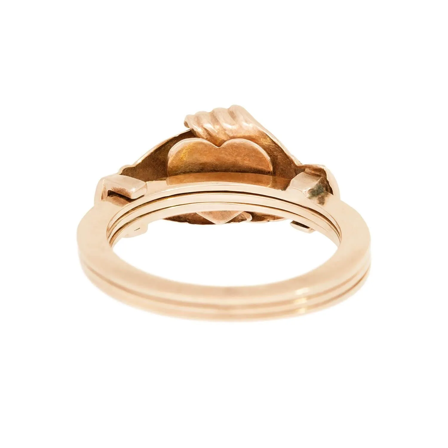Retro 14k Moveable 3 band Claddagh Ring