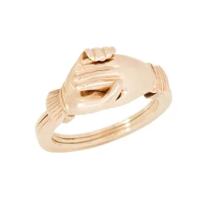 Retro 14k Moveable 3 band Claddagh Ring