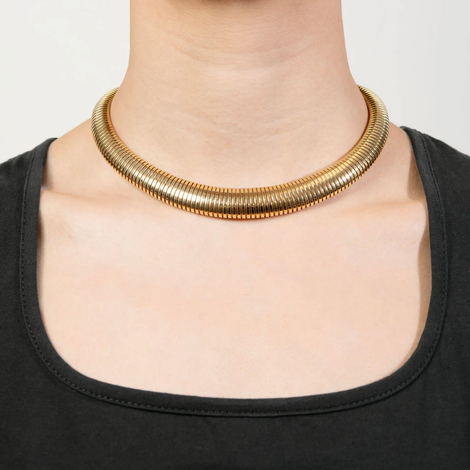 Retro Italian 14k Gooseneck Chain Necklace