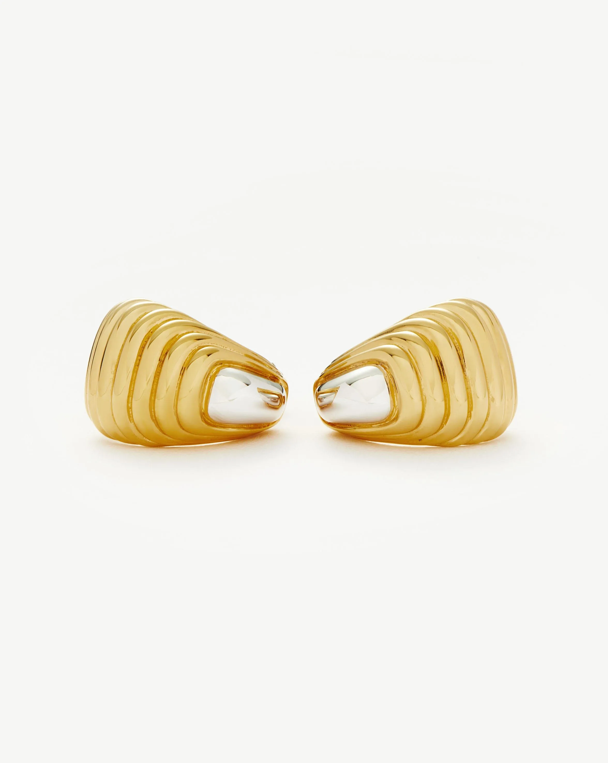 Ridge Oversized Earrings | Mixed Metal