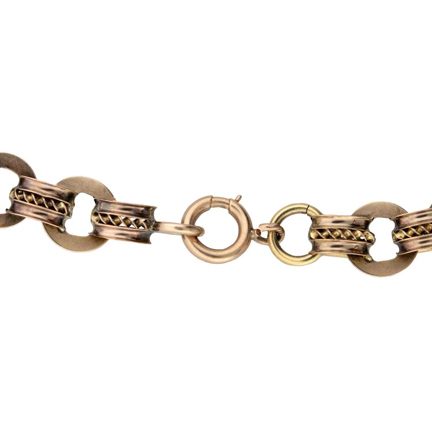 Victorian 14K Gold Book Chain Collar Necklace 20"