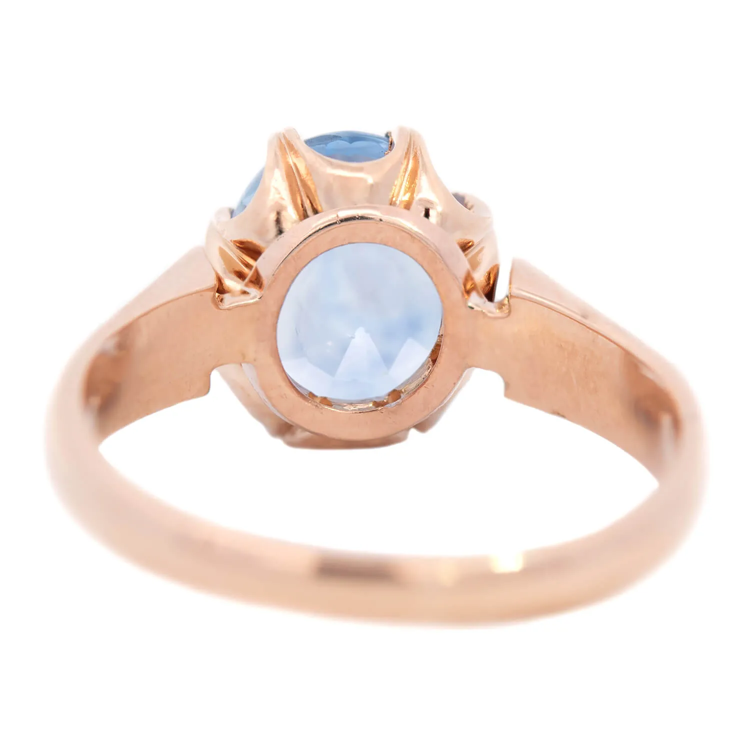 Victorian 14k Oval No Heat Ceylon Sapphire Ring 3.34ctw