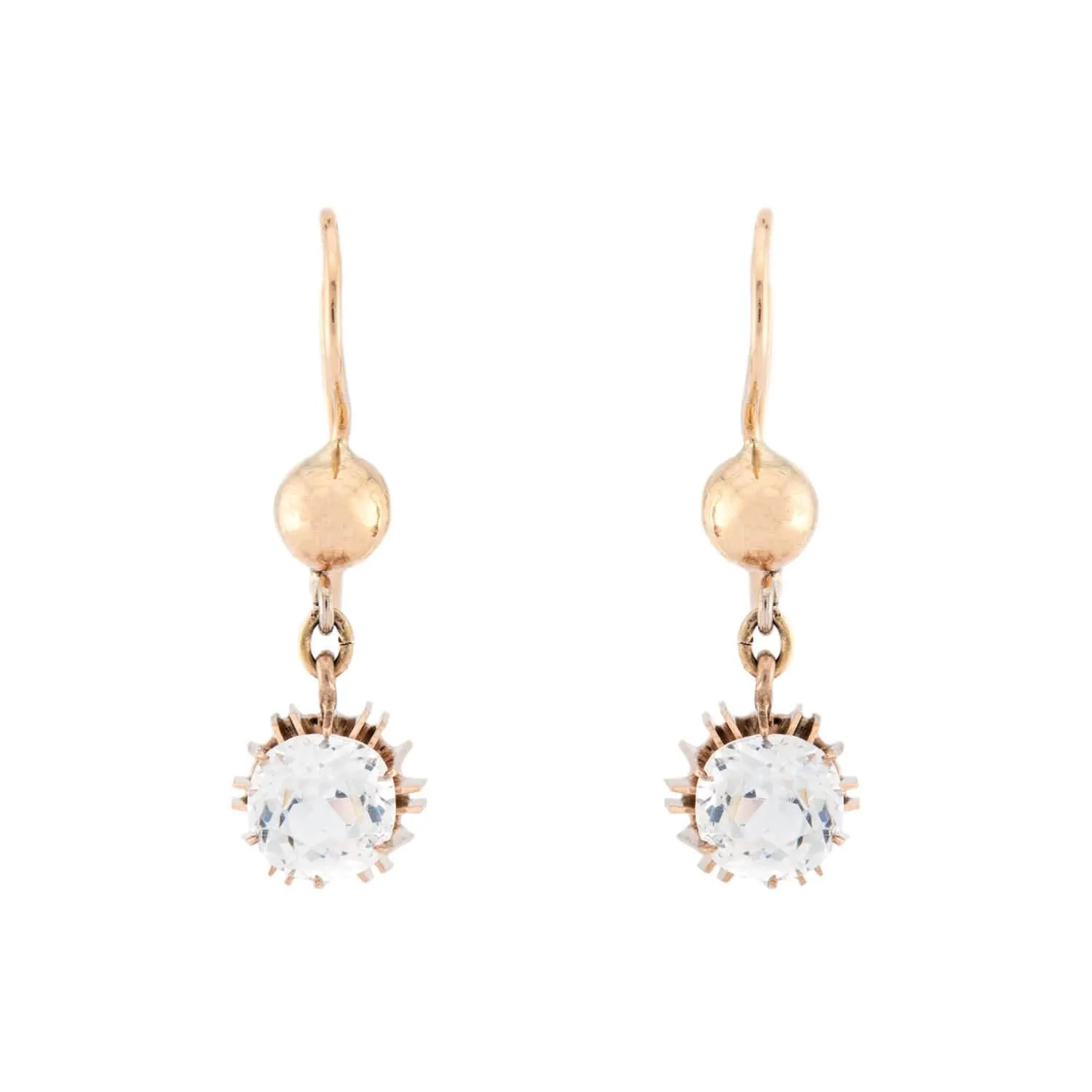 Victorian 14k Paste Dangle Earrings