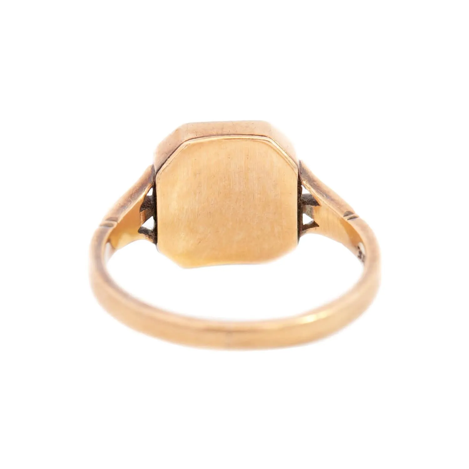 Victorian 18k Diamond and Enamel "R" Ring
