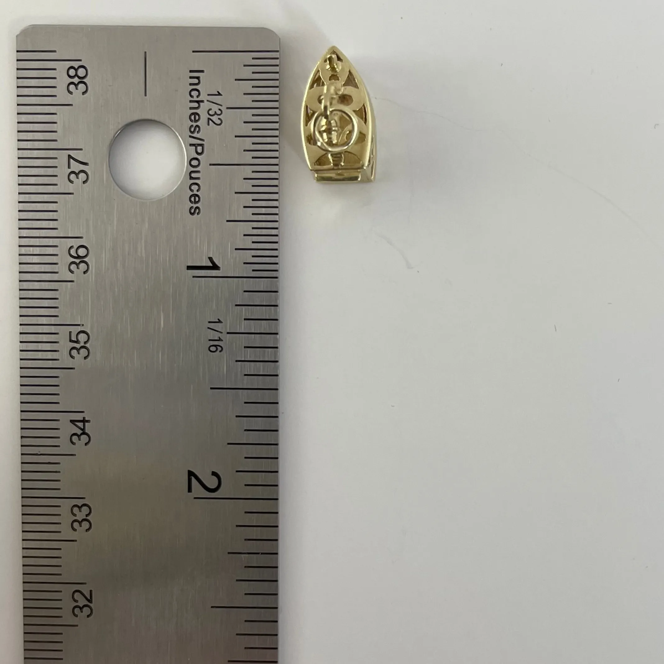 Vintage 10k Gold Iron Charm